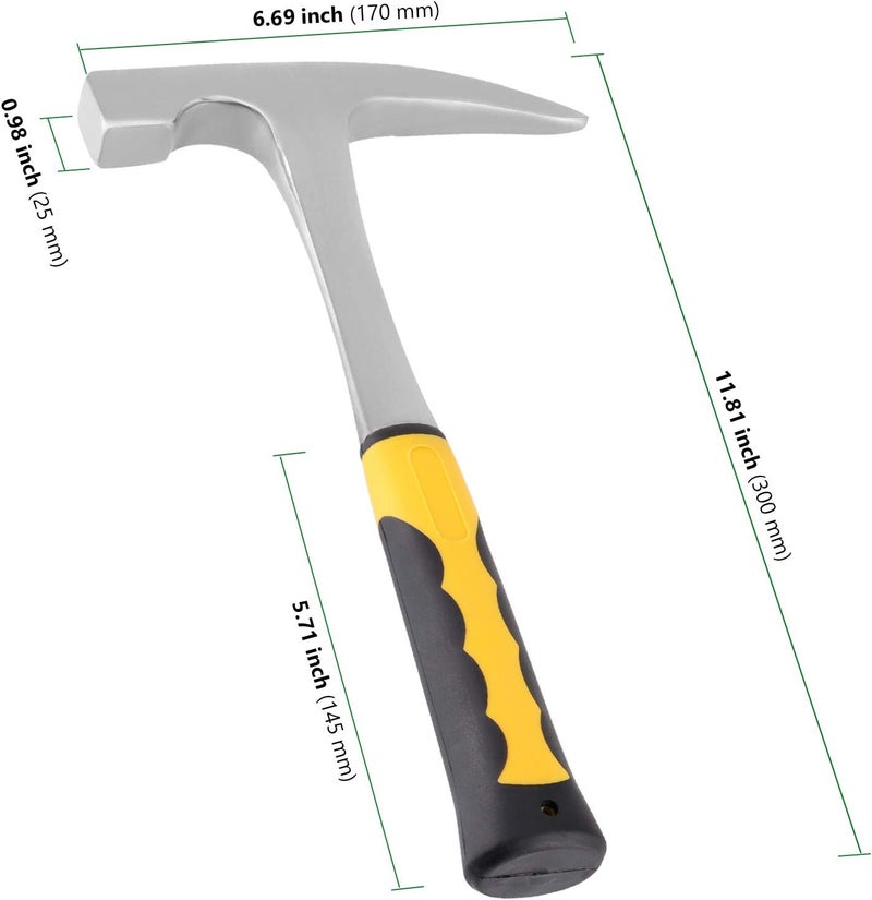 HAKZEON 2 Pcs 32oz Rock Pick Hammer, 12 Inch Steel Geology Rock Hammer, Mason Concrete Chisel for Mining, Geological Prospecting, Camping - Image 2